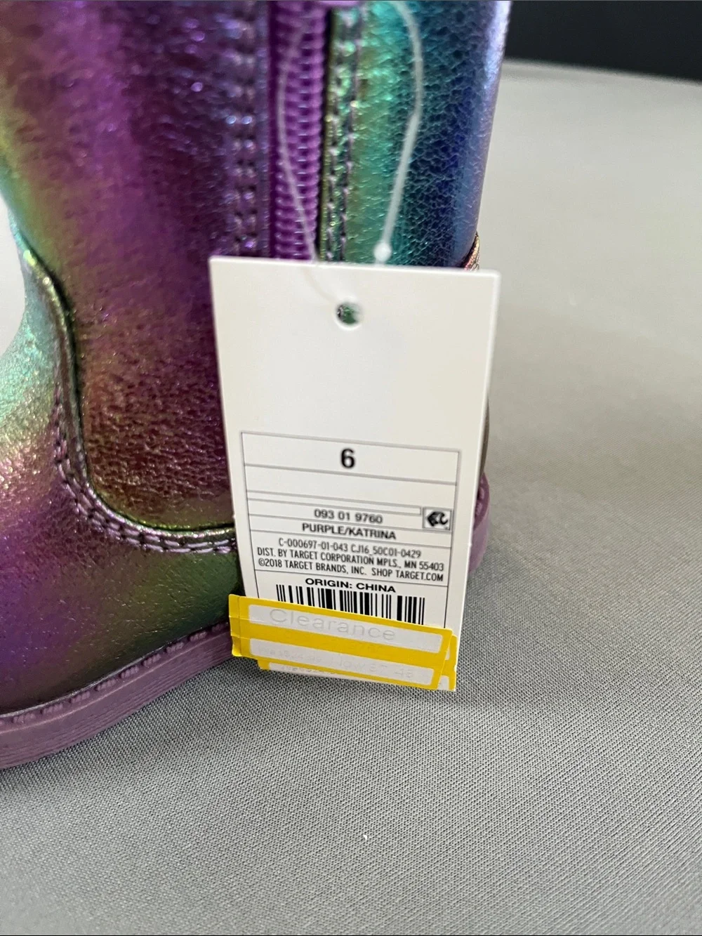 Girls Iridescent Purple Faux-Fur Lined Rain & Snow Boots